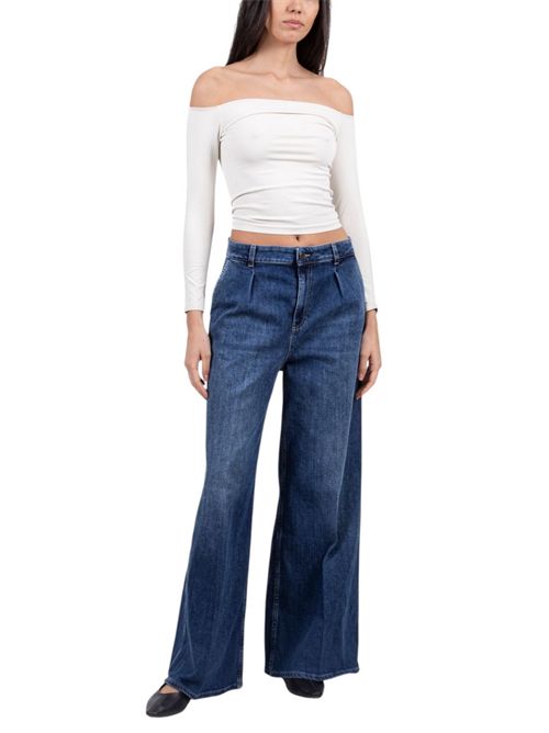 jeans donna largo con pinces Atelier Cigala's | 222-TDSB405Y